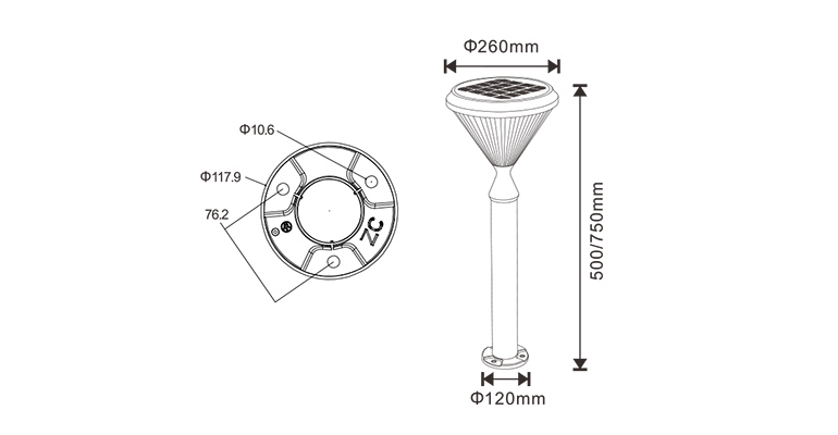 SYA-1709 Iluminación de césped al aire libre