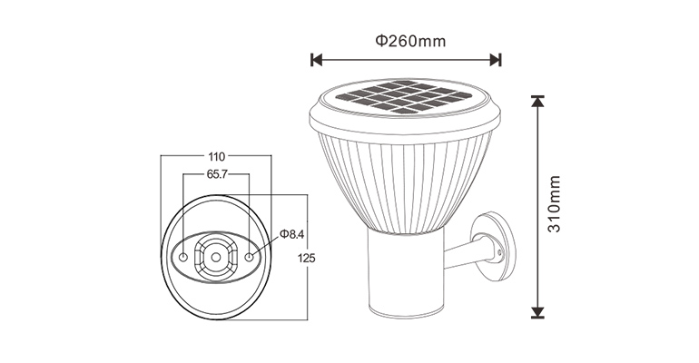 SYA-1807 lámpara solar de montaje en pared