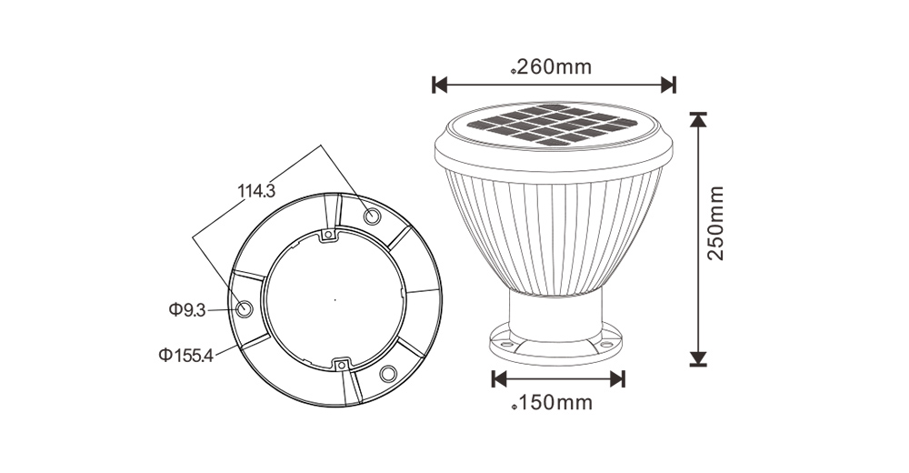 SYA-1911 luces de columna solar